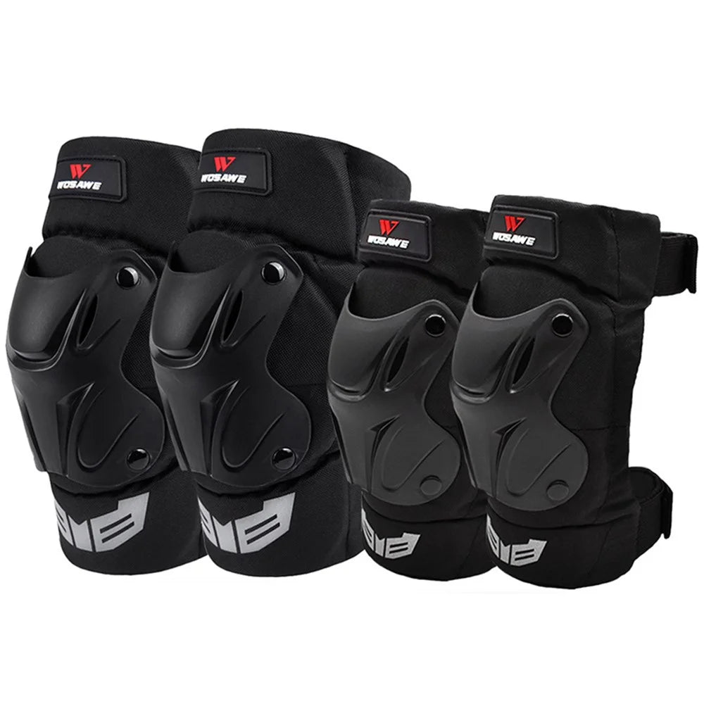 WOSAWE BC355+BC335 2 Pairs Motocross Knee Pads + Elbow Braces Motorcycle Racing MTB Elbow and Knee Protector - 1
