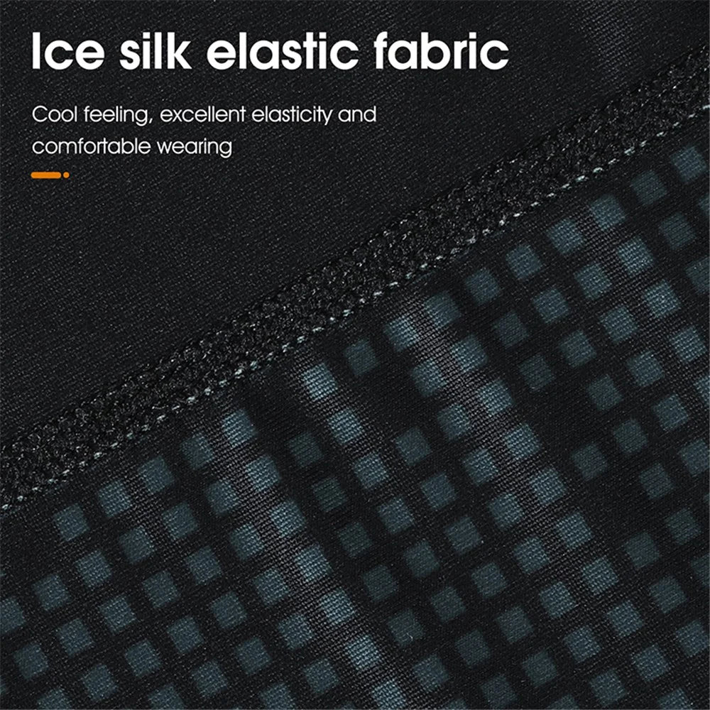 WEST BIKING YP0201323 Outdoor Sports Cycling UV Protection Elastic Ice Silk Neck Gaiter Drawstring Face Cover - Black/Grey - 7