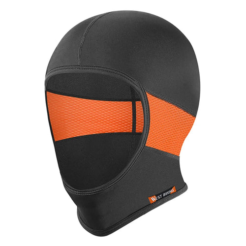 WEST BIKING YP0201317 Anti-UV Summer Ice Silk Cap Balaclava Quick-Drying Breathable Helmet Liner for Outdoor Sports - Black/Orange - 1