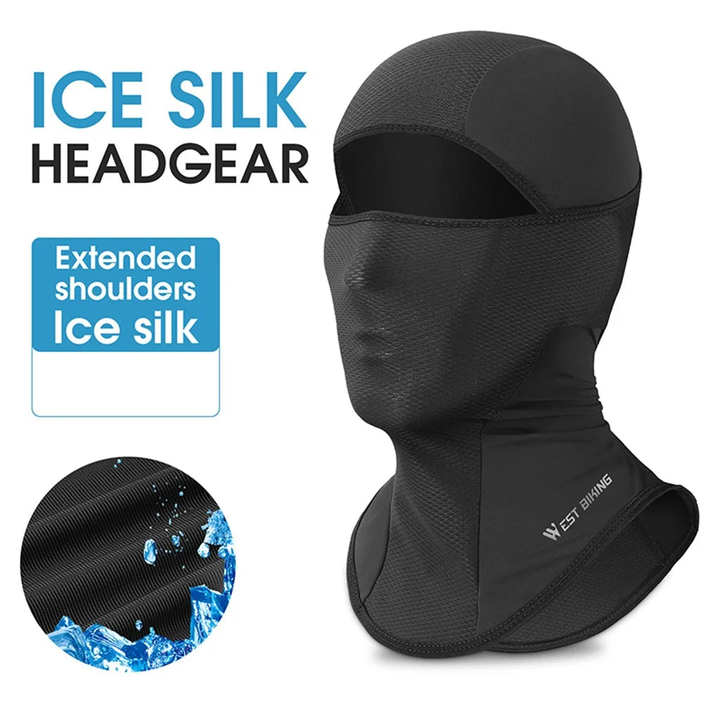 WEST BIKING YP0201316 Outdoor Cycling Fishing Ice Silk Balaclava Breathable Mesh Face Cover Sun Protection Elastic Neck Gaiter Scarf - Black - 2