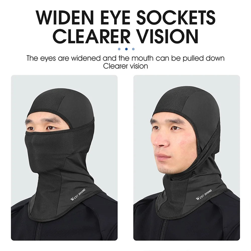 WEST BIKING YP0201316 Outdoor Cycling Fishing Ice Silk Balaclava Breathable Mesh Face Cover Sun Protection Elastic Neck Gaiter Scarf - Black - 4