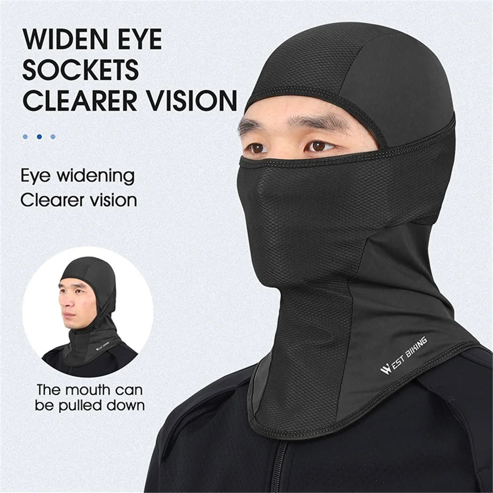 WEST BIKING YP0201316 Outdoor Cycling Fishing Ice Silk Balaclava Breathable Mesh Face Cover Sun Protection Elastic Neck Gaiter Scarf - Black - 5
