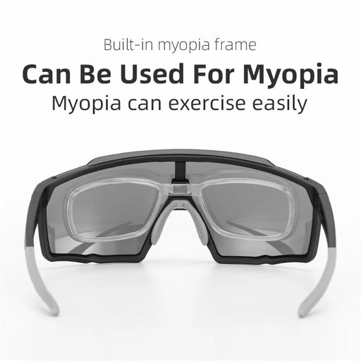 ROCKBROS SP22 Polarizing Men Women Sports Outdoor Windproof Sandproof Bicycle Cycling Glasses with Myopia Frame - Black - 2
