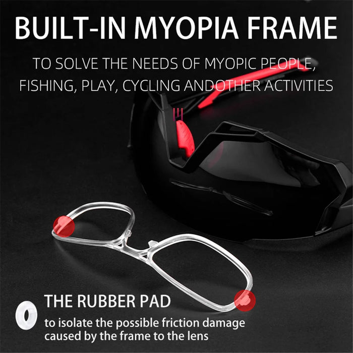 ROCKBROS 10133 Photochromic Cycling Sunglasses Polarized Windproof Eyeglasses Riding Eyewear - Black - 3