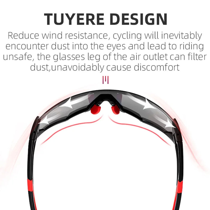 ROCKBROS 10133 Photochromic Cycling Sunglasses Polarized Windproof Eyeglasses Riding Eyewear - Black - 4
