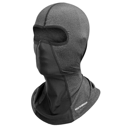 ROCKBROS LF8111 Balaclava Face Cover Outdoor Cycling Breathable Ice Silk Sunproof Neck Gaiter Scarf - Grey/without Glasses Hole - 1