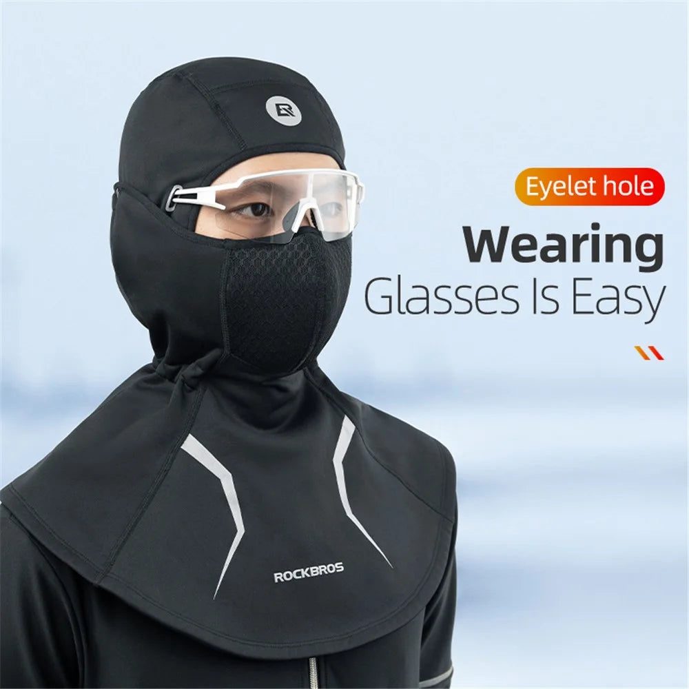 ROCKBROS YPP042 2 in 1 Detachable Fleece Lined Head Scarf + Balaclava Face Mask with Filter for Winter Motorcycle Cycling - 3