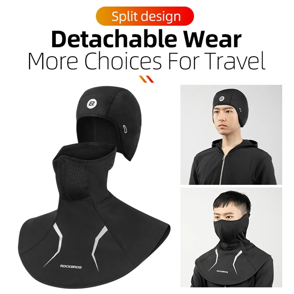 ROCKBROS YPP042 2 in 1 Detachable Fleece Lined Head Scarf + Balaclava Face Mask with Filter for Winter Motorcycle Cycling - 4