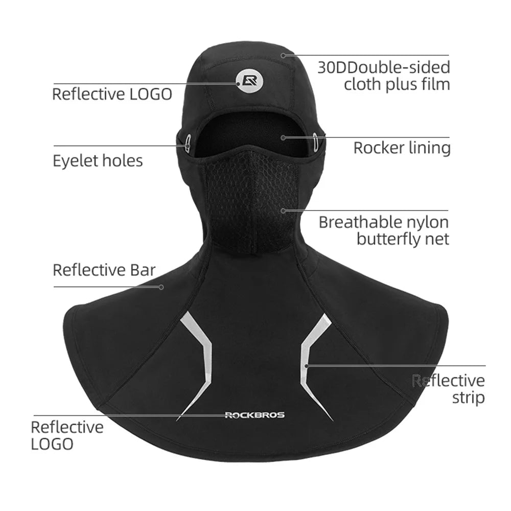 ROCKBROS YPP042 2 in 1 Detachable Fleece Lined Head Scarf + Balaclava Face Mask with Filter for Winter Motorcycle Cycling - 6