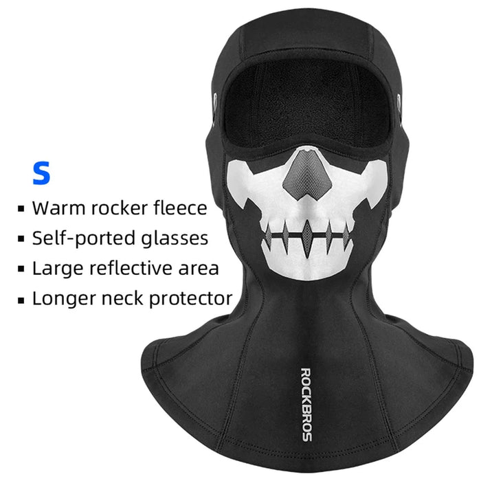 ROCKBROS YPP055 Skull/Spider Pattern Winter Motorcycle Cycling Head Scarf Helmet Liner Balaclava Face Mask - Skull/S - 2