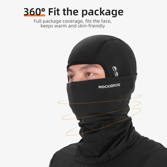 ROCKBROS 13420045001 Warm Fleece Lined Short Face Mask Windproof Motorcycle Cycling Balaclava Head Scarf with Replaceable Filter - 4