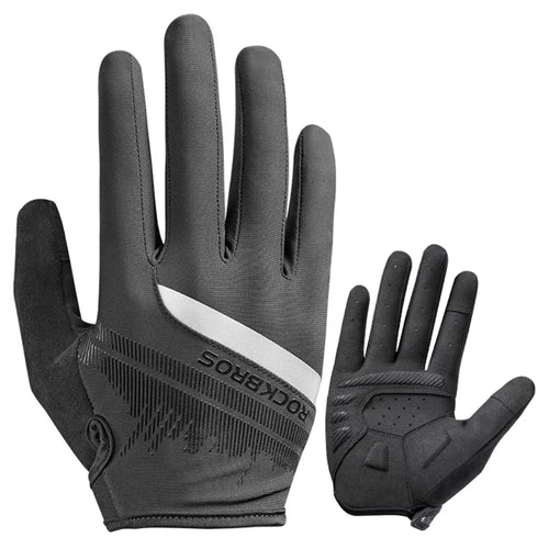 ROCKBROS S247 Full Finger Bicycle Anti-slip Gloves Reflective Stripes Wear-resistant Gloves for Cycling Riding - XL - 1