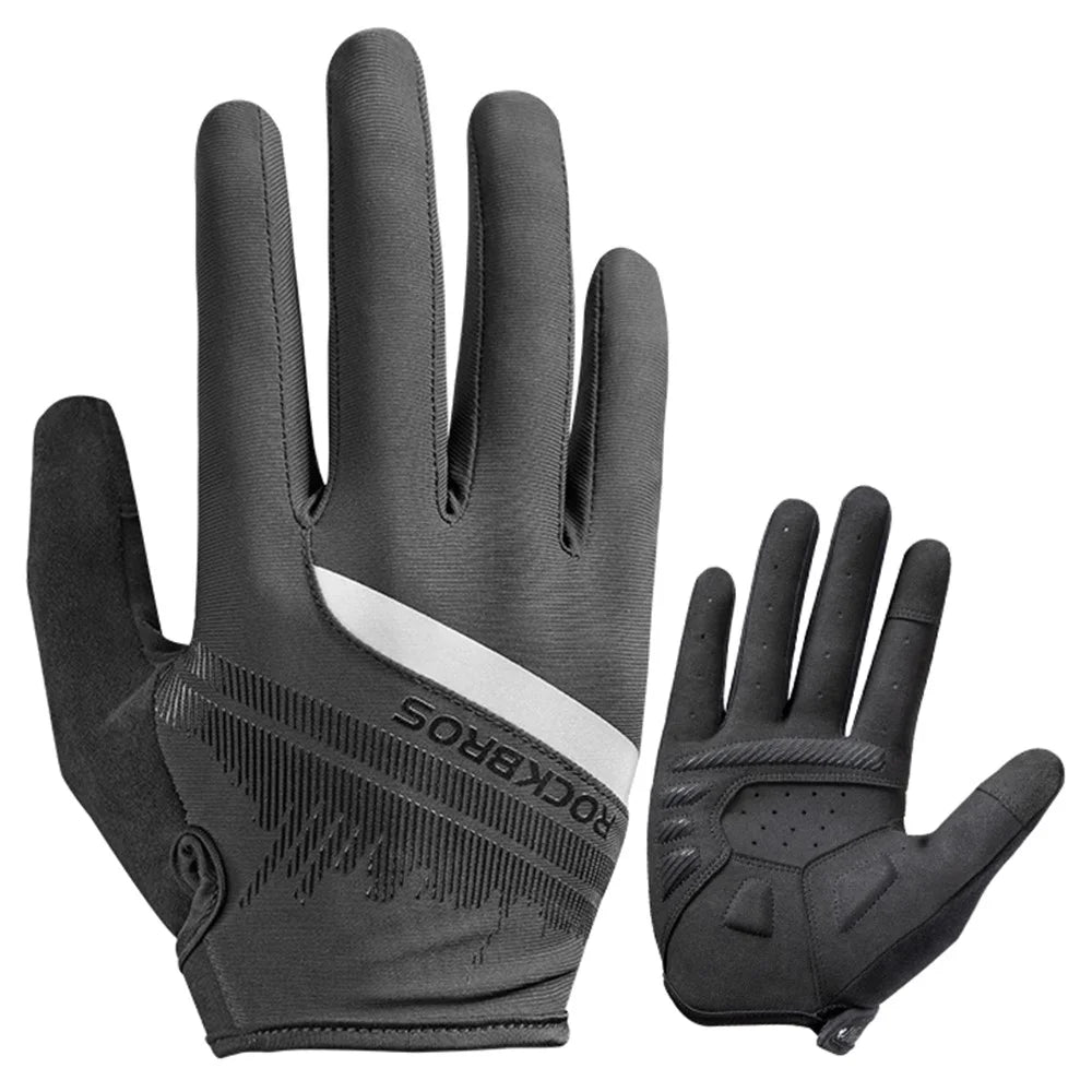ROCKBROS S247 Full Finger Bicycle Anti-slip Gloves Reflective Stripes Wear-resistant Gloves for Cycling Riding - XL - 1