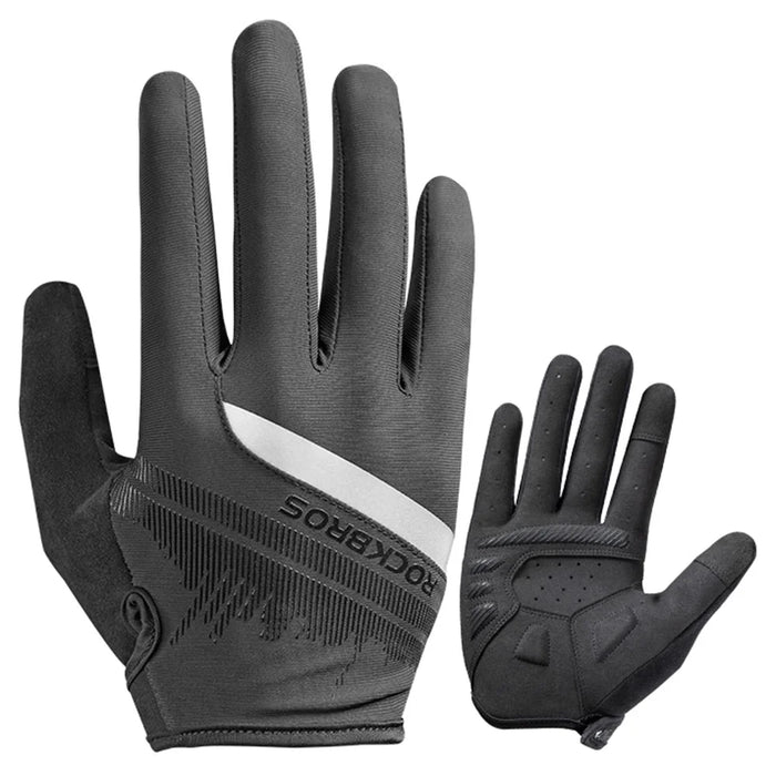 ROCKBROS S247 Full Finger Bicycle Anti-slip Gloves Reflective Stripes Wear-resistant Gloves for Cycling Riding - XL - 1