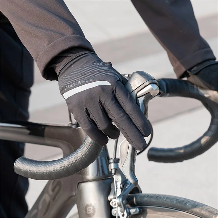 ROCKBROS S247 Full Finger Bicycle Anti-slip Gloves Reflective Stripes Wear-resistant Gloves for Cycling Riding - XL - 3