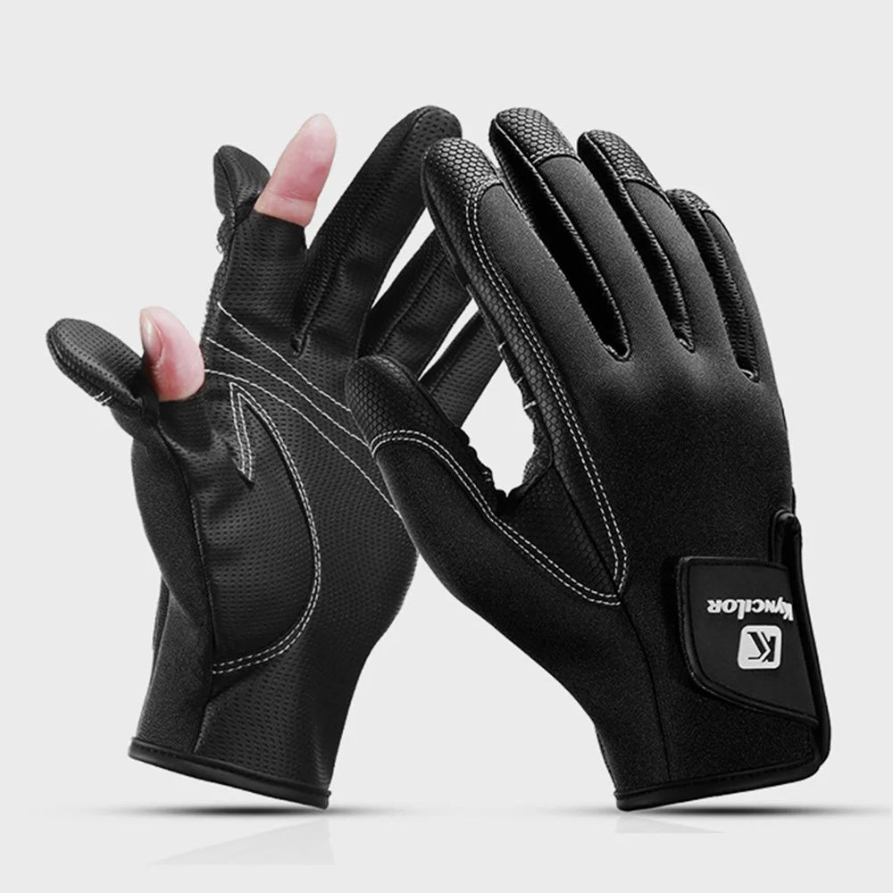 KYNCILOR A0061 Full Finger Gloves Breathable Outdoor Sports Anti-slip Fishing Gloves - Black/M - 6