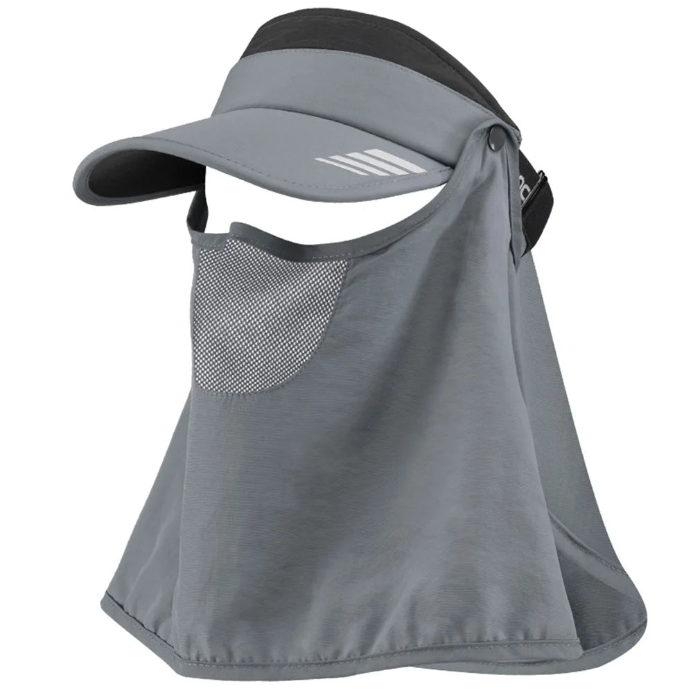 ROCKBROS LF7597 Summer Anti-UV Open Top Cycling Hat with Detachable Face Mask - Dark Grey - 1