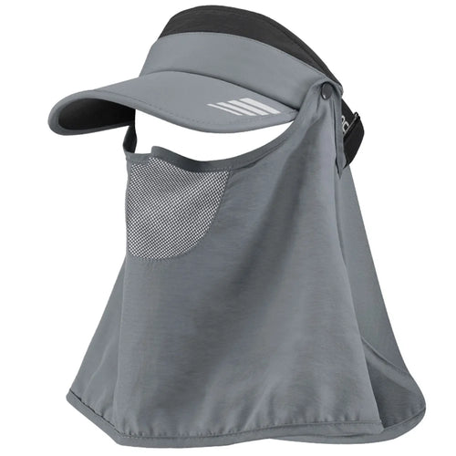 ROCKBROS LF7597 Summer Anti-UV Open Top Cycling Hat with Detachable Face Mask - Dark Grey - 1