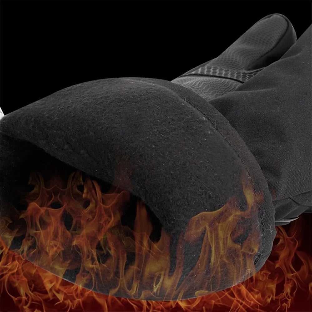 FLYINGTERN Motorcycle Snowmobile Heated Gloves Touch Screen Heated Mittens Winter Ski Gloves Electric Heating Thermal Gloves, Battery Powered - 4