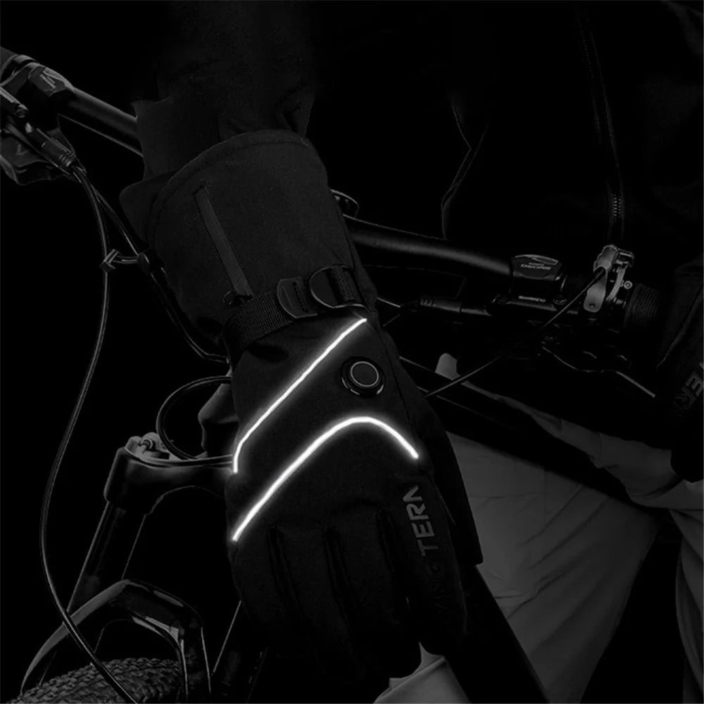 FLYINGTERN Motorcycle Snowmobile Heated Gloves Touch Screen Heated Mittens Winter Ski Gloves Electric Heating Thermal Gloves, Battery Powered - 6