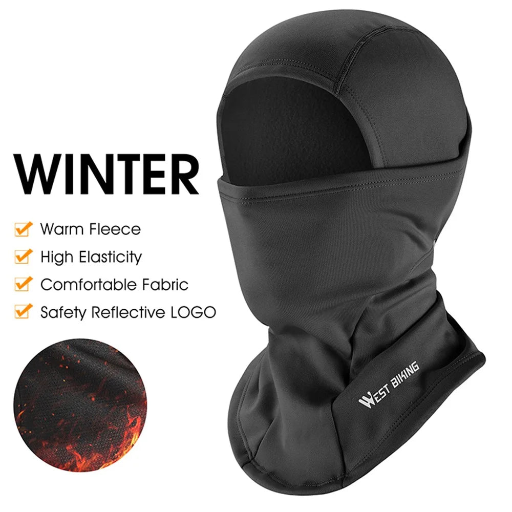 WEST BIKING YP0201201-205 Outdoor Cycling Helmet Liner Bike Headgear Full Face Mask Breathable Warm Protection Neck Scarf - Black - 2