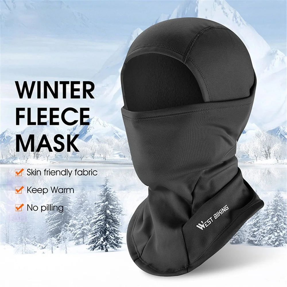 WEST BIKING YP0201201-205 Outdoor Cycling Helmet Liner Bike Headgear Full Face Mask Breathable Warm Protection Neck Scarf - Black - 3