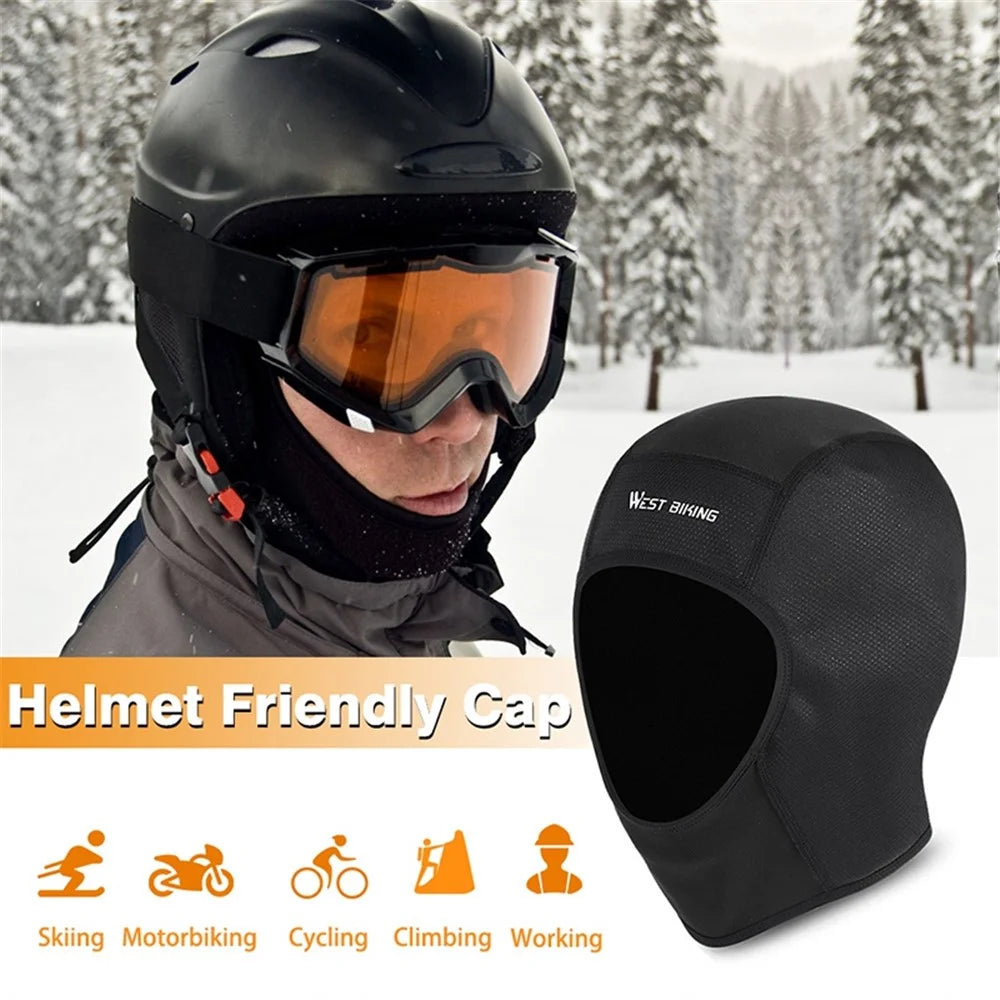 WEST BIKING YP0201257 Fleece Skull Cap Windproof Thermal Winter Scarf Elastic Cycling Motorcycle Helmet Liner Warm Running Hat Head Cover - 3