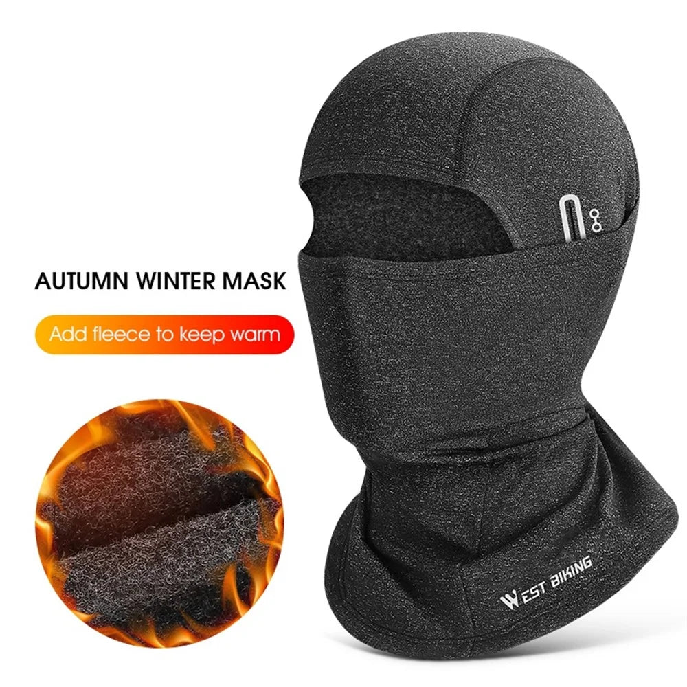 WEST BIKING YP0201343 Windproof Cycling Neck Gaiter Scarf Warm Breathable Neck Head Cover with Glasses Holes - Grey - 2
