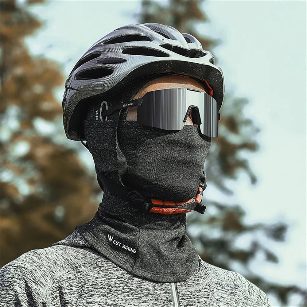 WEST BIKING YP0201343 Windproof Cycling Neck Gaiter Scarf Warm Breathable Neck Head Cover with Glasses Holes - Grey - 5