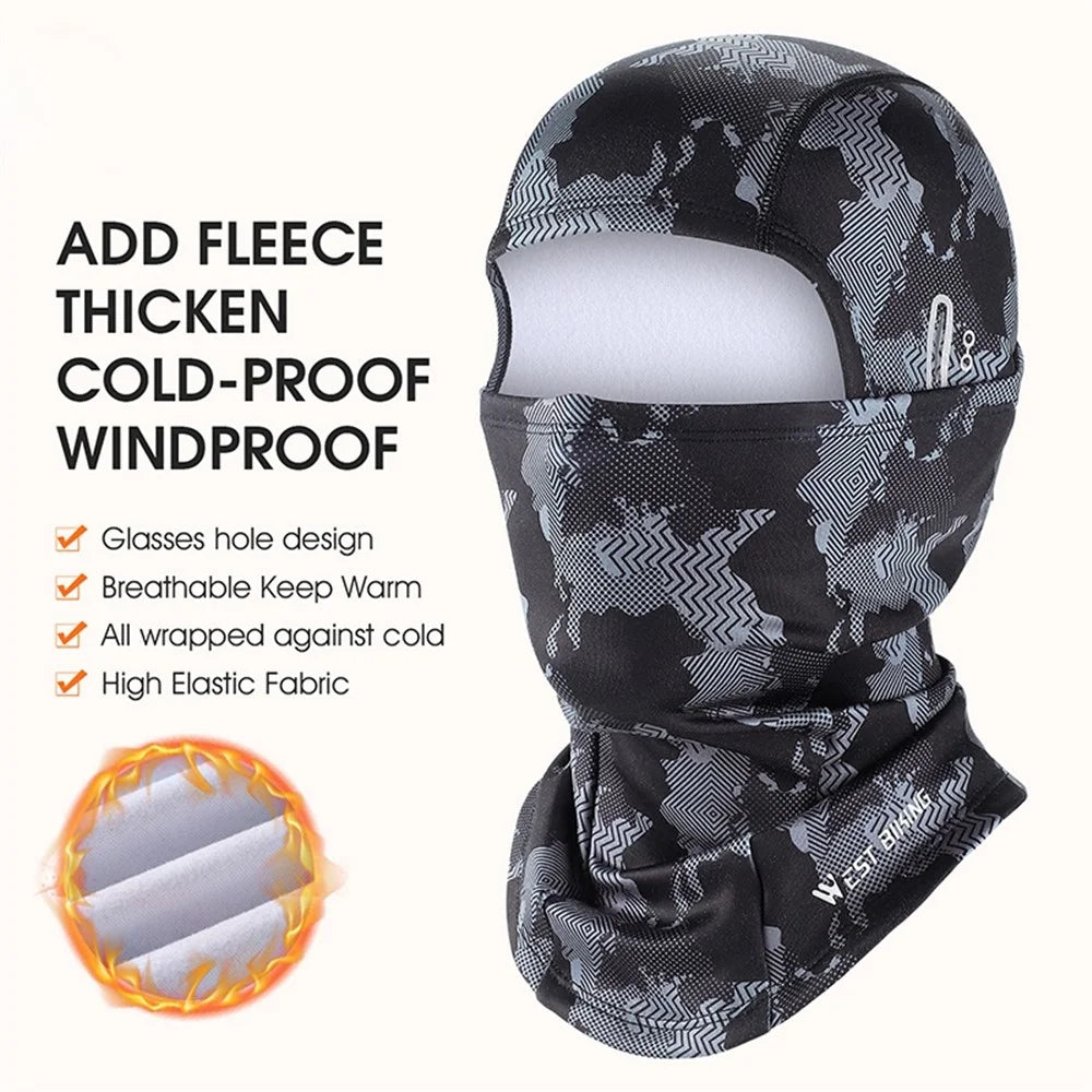 WEST BIKING YP0201346 Outdoor Cycling Headwear Neck Gaiter Winter Warm Bandana Head Face Cover with Glasses Holes - 2