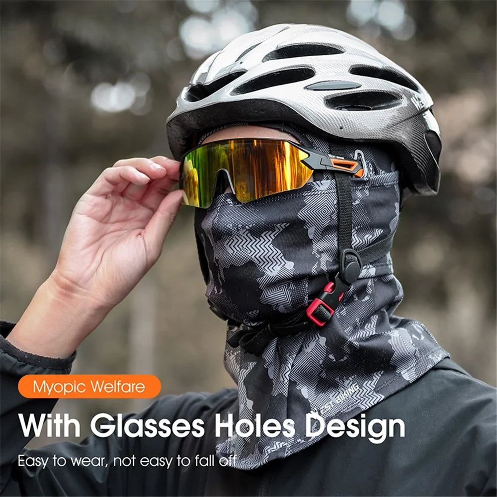WEST BIKING YP0201346 Outdoor Cycling Headwear Neck Gaiter Winter Warm Bandana Head Face Cover with Glasses Holes - 3