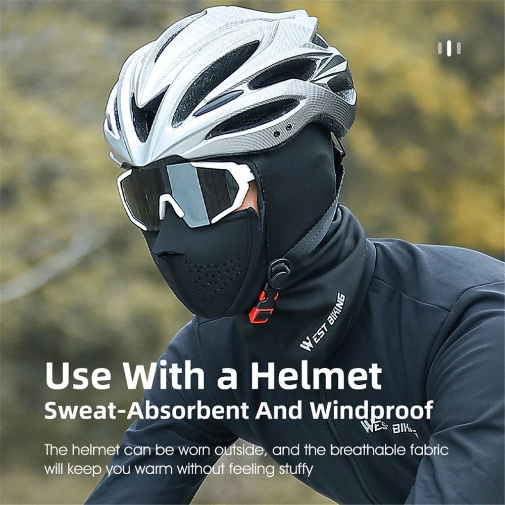 WEST BIKING YP0201352 Magnetic Suction Mask Head Cover Windproof Mask Headwear Winter Fleece Lined Warm Balaclava Hat for Cycling Hiking Running - 5