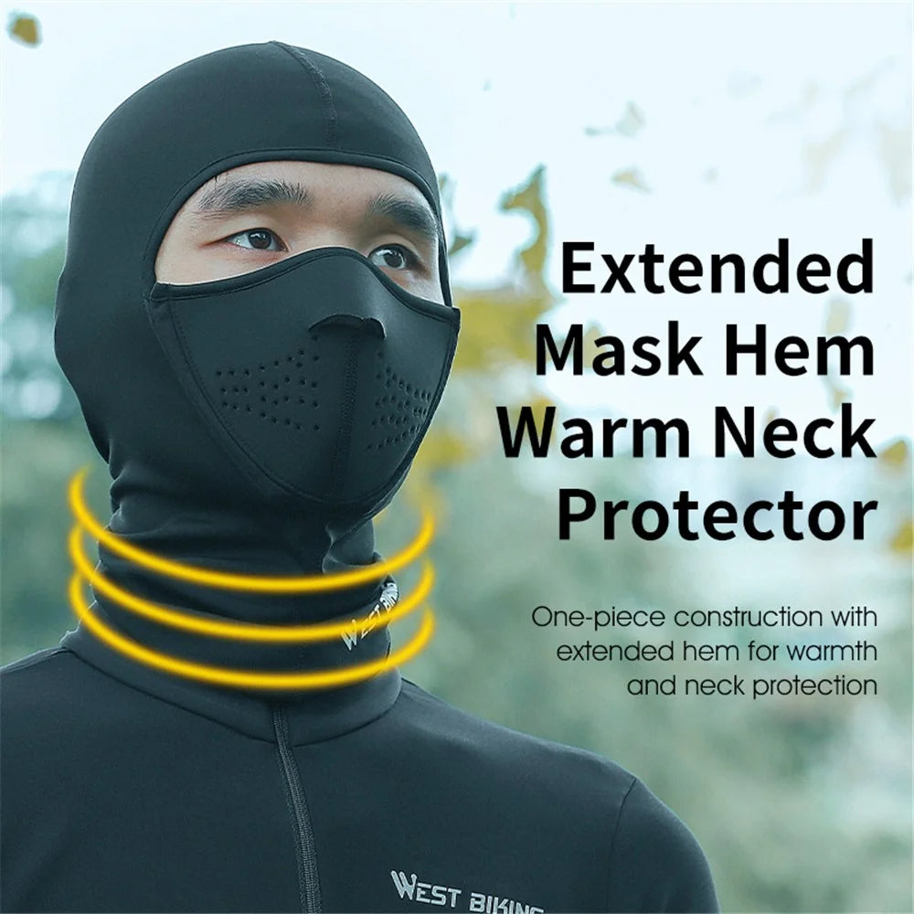 WEST BIKING YP0201352 Magnetic Suction Mask Head Cover Windproof Mask Headwear Winter Fleece Lined Warm Balaclava Hat for Cycling Hiking Running - 6