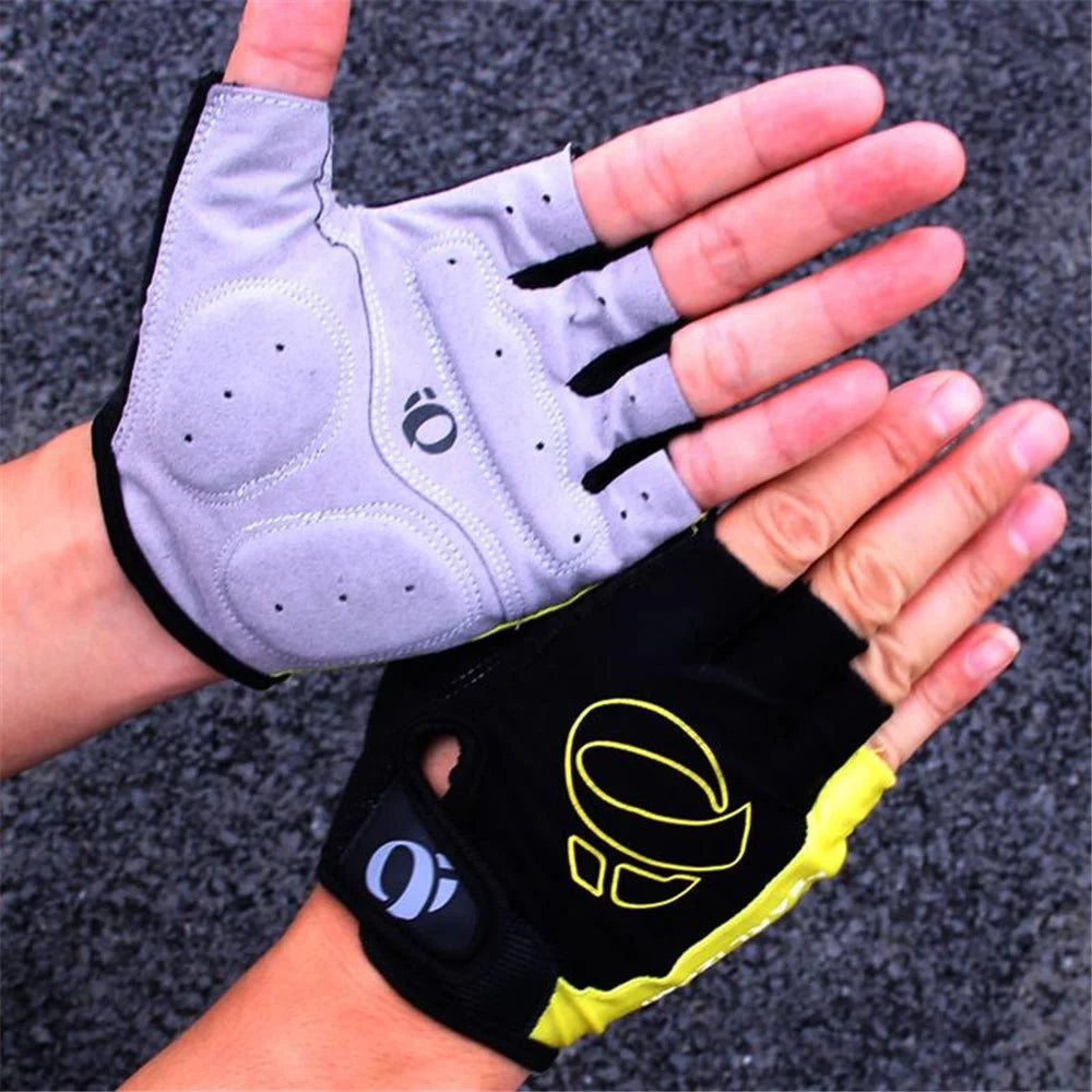 LF-L003 1 Pair Cycling Gloves Half Finger MTB Bicycle Gloves Breathable Foam Padded Biking Gloves for Cycling Workout Gym - Yellow / M - 2