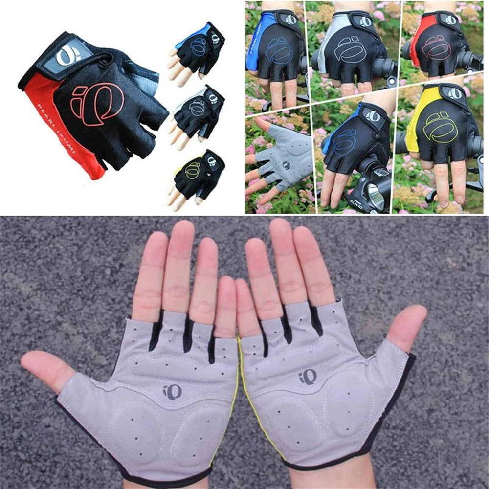 LF-L003 1 Pair Cycling Gloves Half Finger MTB Bicycle Gloves Breathable Foam Padded Biking Gloves for Cycling Workout Gym - Yellow / M - 3