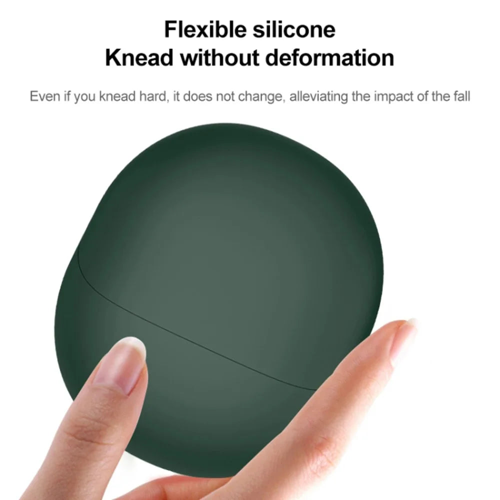 For Xiaomi Buds 4 Bluetooth-compatible Earphone Charging Bin Case Flexible Silicone Sleeve Full Protection Cover - Green - 2