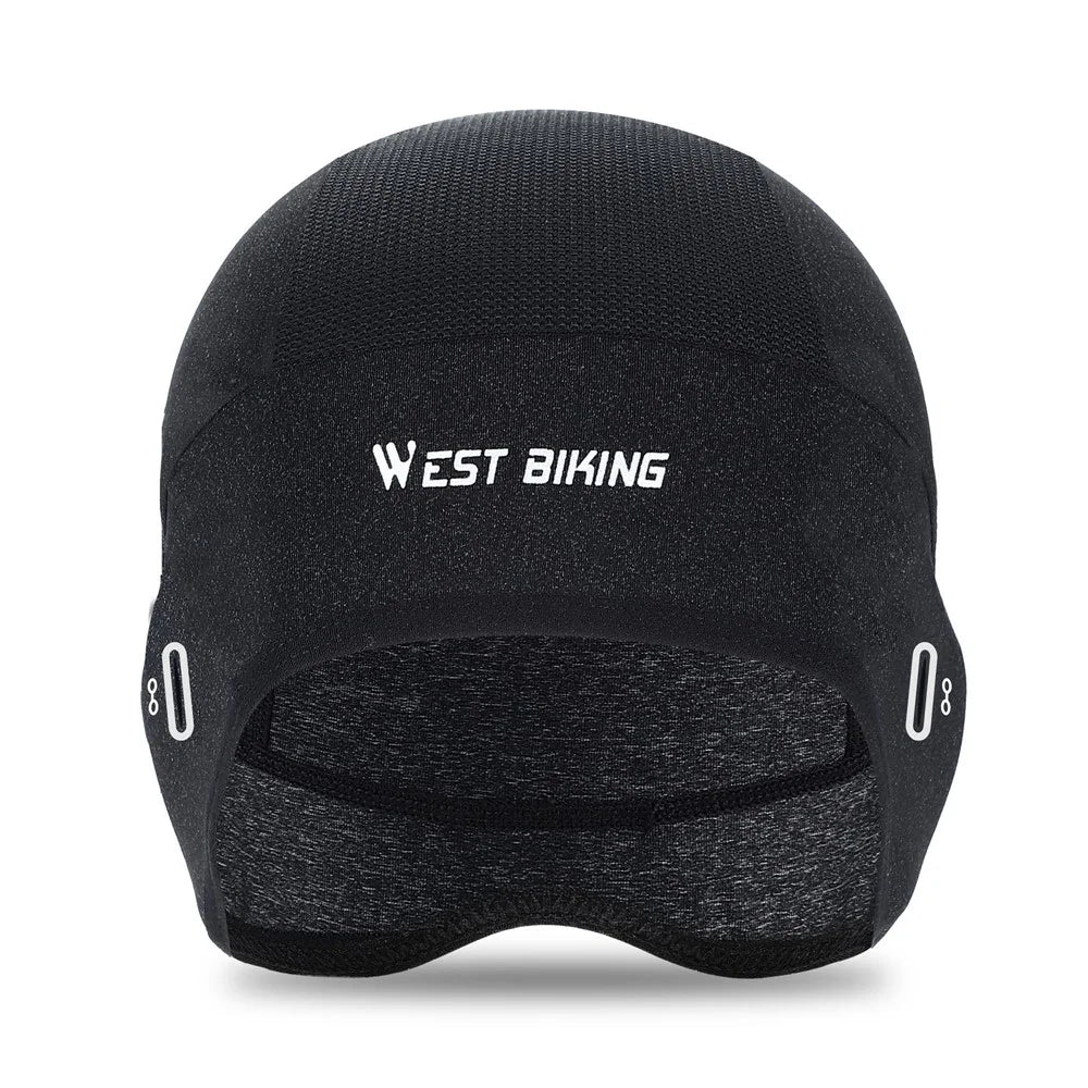 WEST BIKING YP0201362 Ice Silk Cooling Cap Summer Cycling Hat Breathable Helmet Liner Cap - Black / Grey - 1