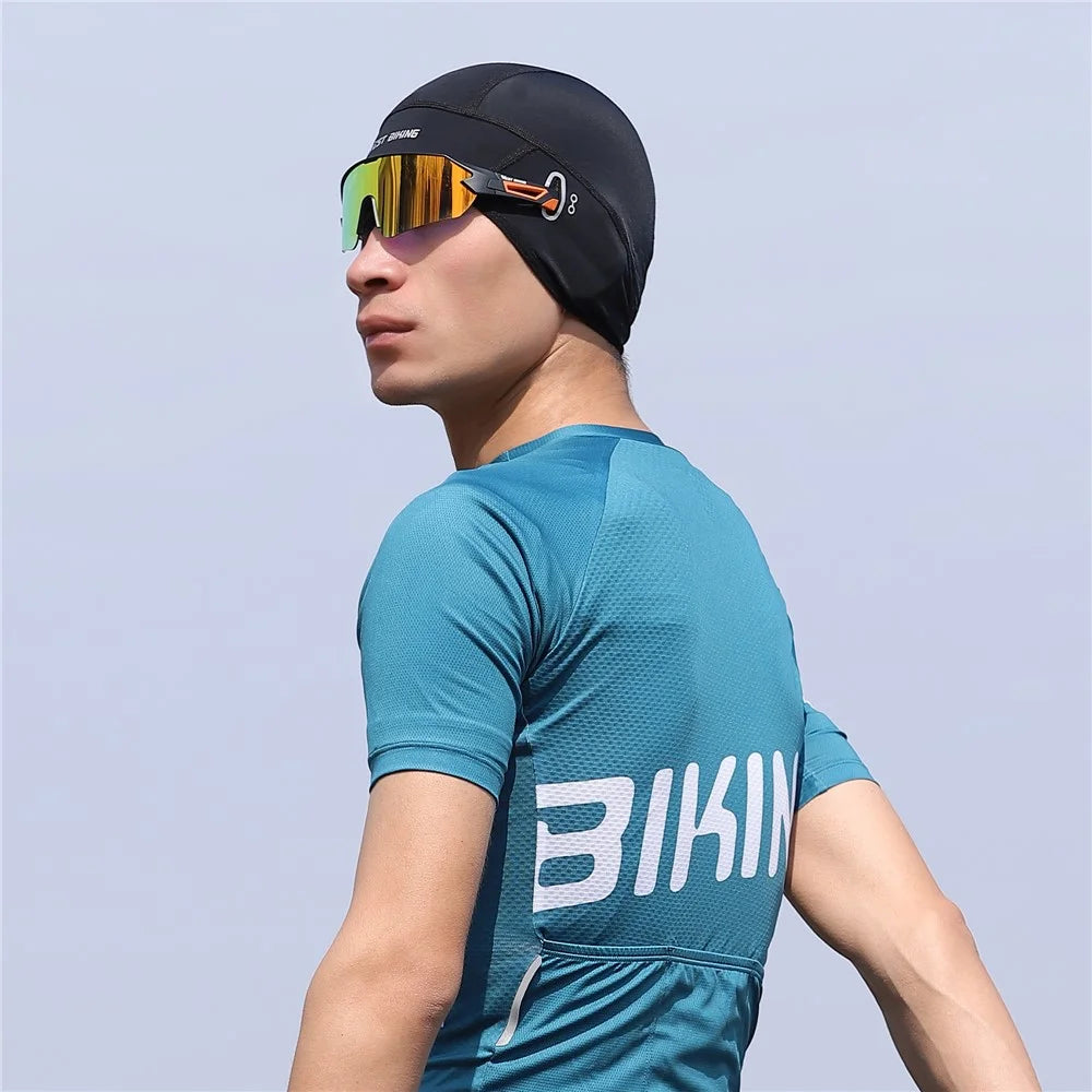 WEST BIKING YP0201362 Ice Silk Cooling Cap Summer Cycling Hat Breathable Helmet Liner Cap - Black / Grey - 6