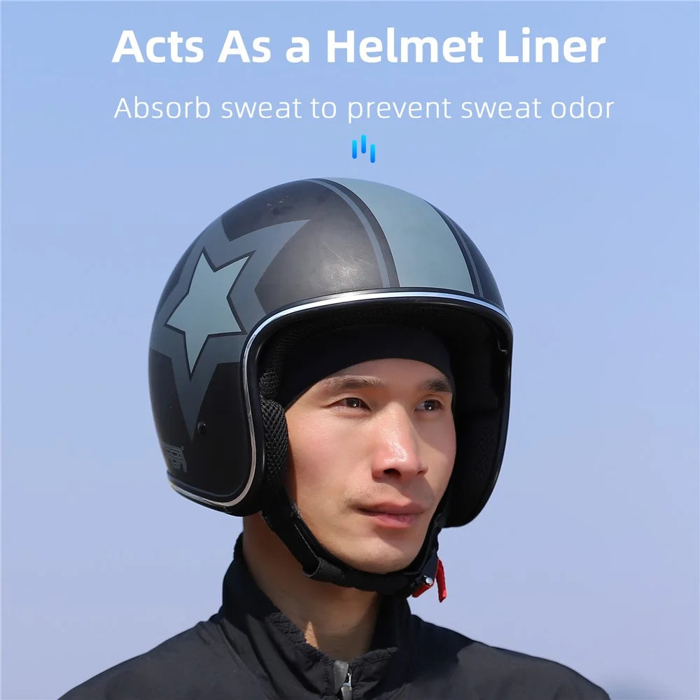 WEST BIKING YP0201363 Summer Cycling Ice Silk Cooling Cap UV Protection Breathable Helmet Liner Hat - Black - 6