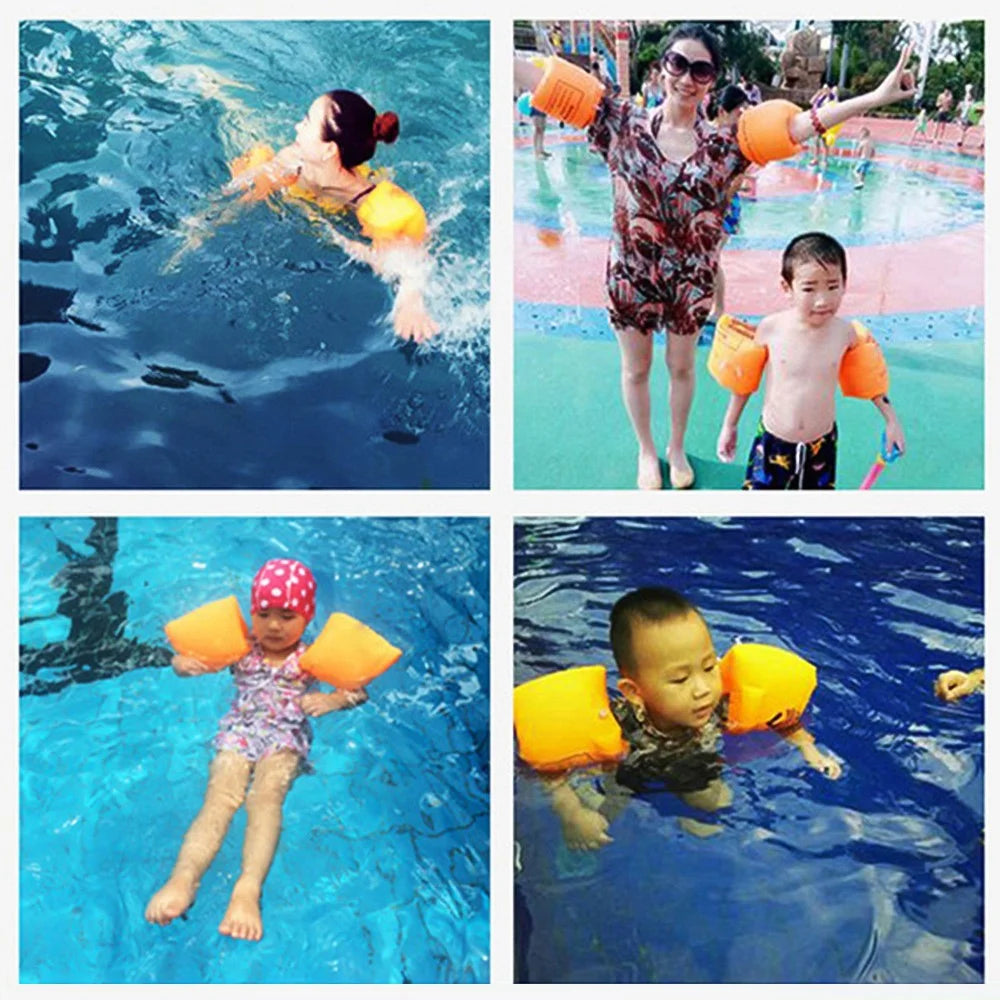 MT.MART YX-006 1 Pair PVC Swimming Arm Band Inflatable Armband Swimming Pool Arm Floating Sleeve - Yellow - 3