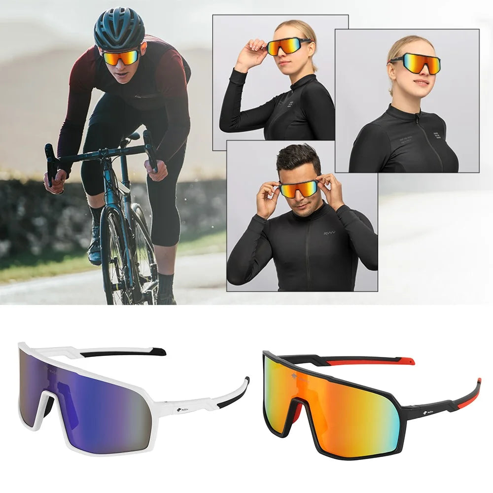 WOLFILIST Bicycle Eyewear Anti-UV Polarized Eyeglasses Film Coated Cycling Sunglasses - Red - 4