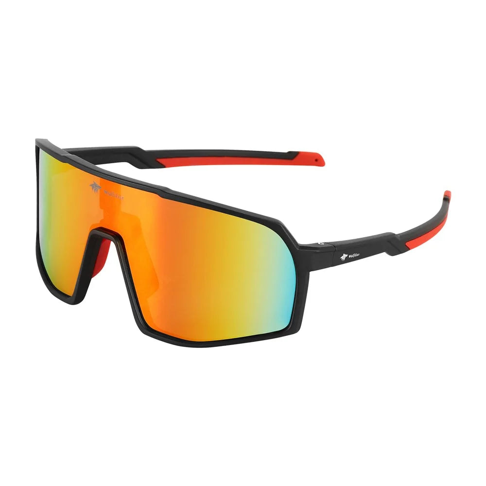 WOLFILIST Bicycle Eyewear Anti-UV Polarized Eyeglasses Film Coated Cycling Sunglasses - Red - 5