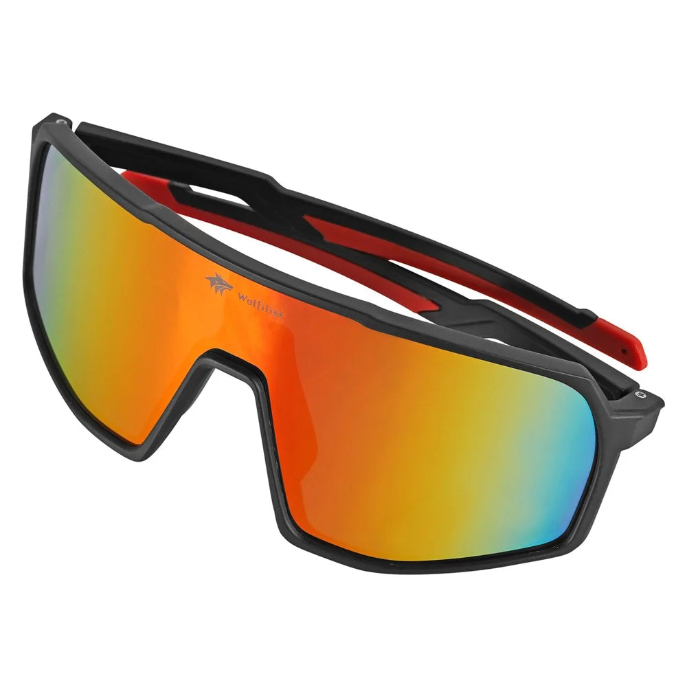 WOLFILIST Bicycle Eyewear Anti-UV Polarized Eyeglasses Film Coated Cycling Sunglasses - Red - 7