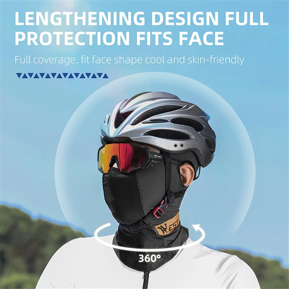 WEST BIKING YP0201382 UV Protection Neck Gaiter Balaclava Ice Silk Face Cover with Brim for Cycling Fishing - Blue - 3