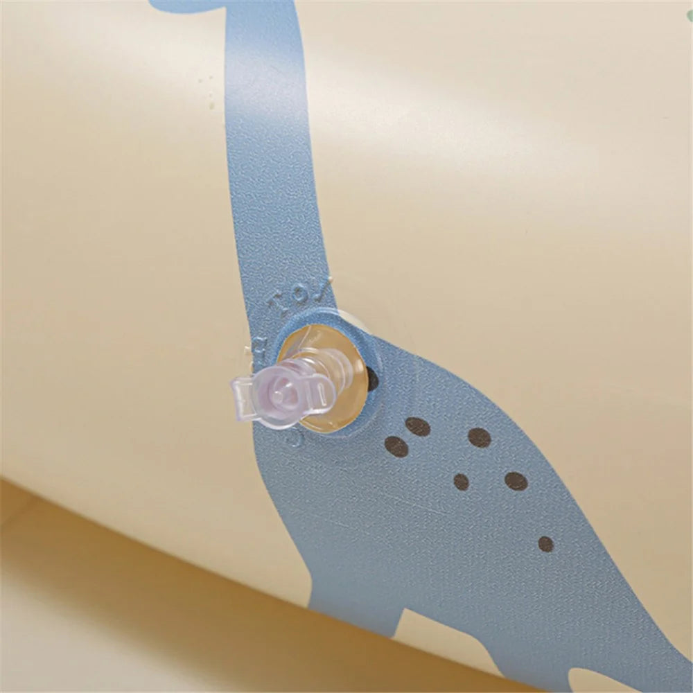 Inflatable Swimming Pool Round PVC Summer Baby Paddling Toy Infant Bath Pool, Style 90 - Beige Dinosaur - 4