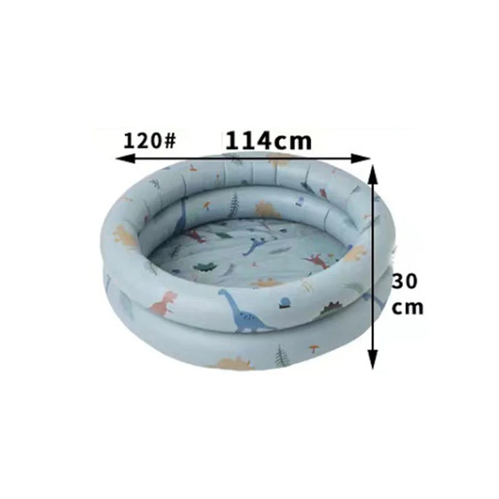 Infant Bath Pool Inflatable Swimming Pool Round PVC Summer Baby Paddling Toy, Style 120 - Beige Dinosaur - 5