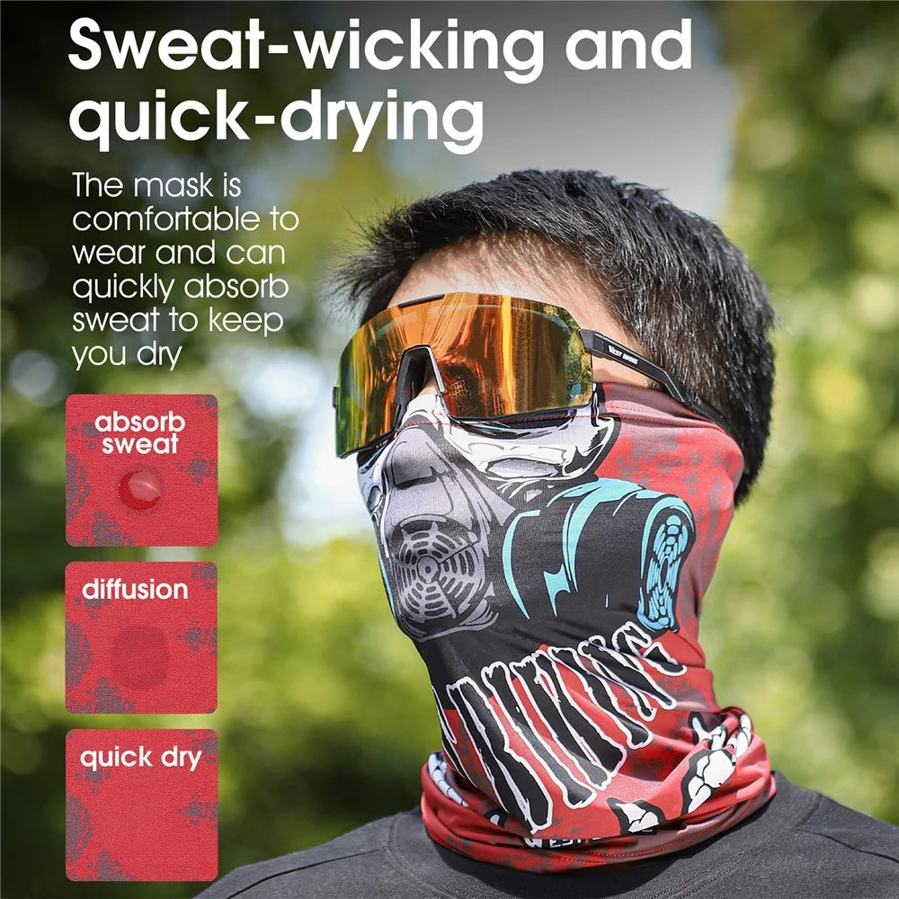 WEST BIKING YP0201393 Summer Sun-proof Magic Scarf Neck Gaiter Breathable Ice Silk Cycling Face Cover - Skull - 4