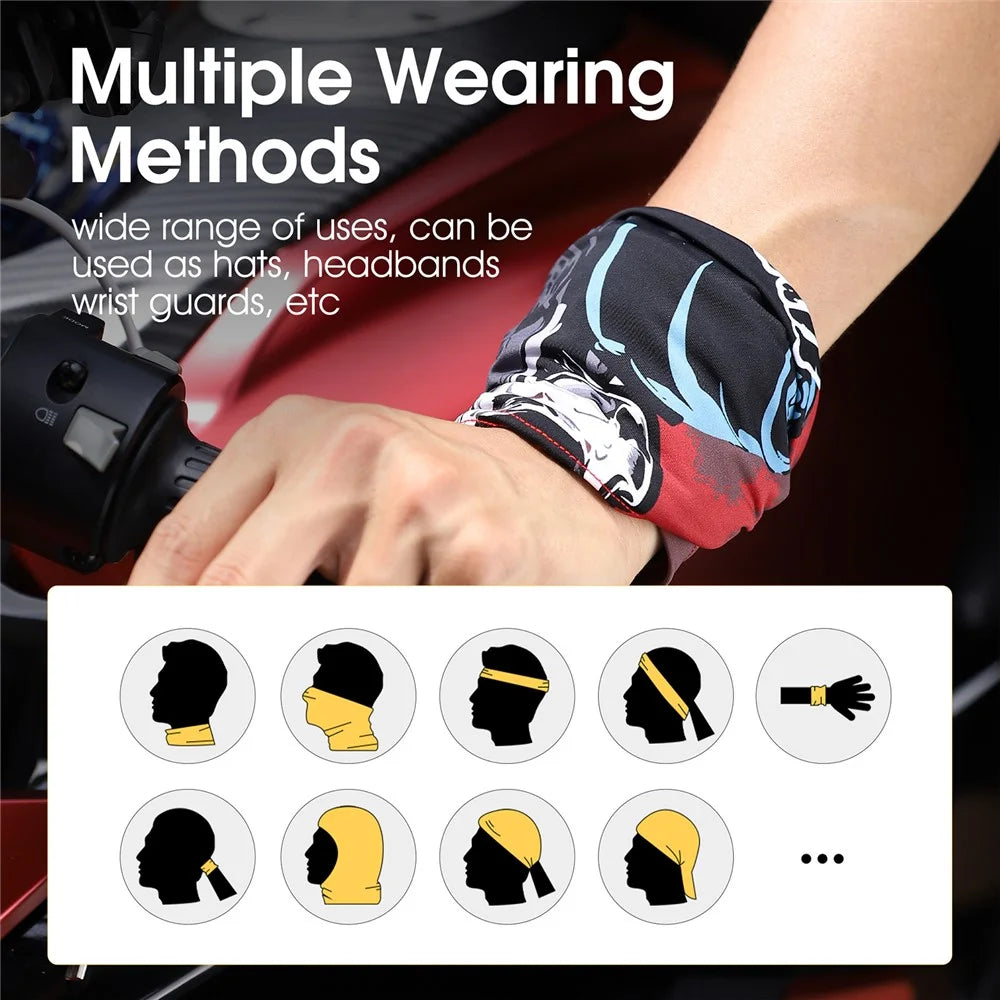WEST BIKING YP0201393 Summer Sun-proof Magic Scarf Neck Gaiter Breathable Ice Silk Cycling Face Cover - Skull - 6