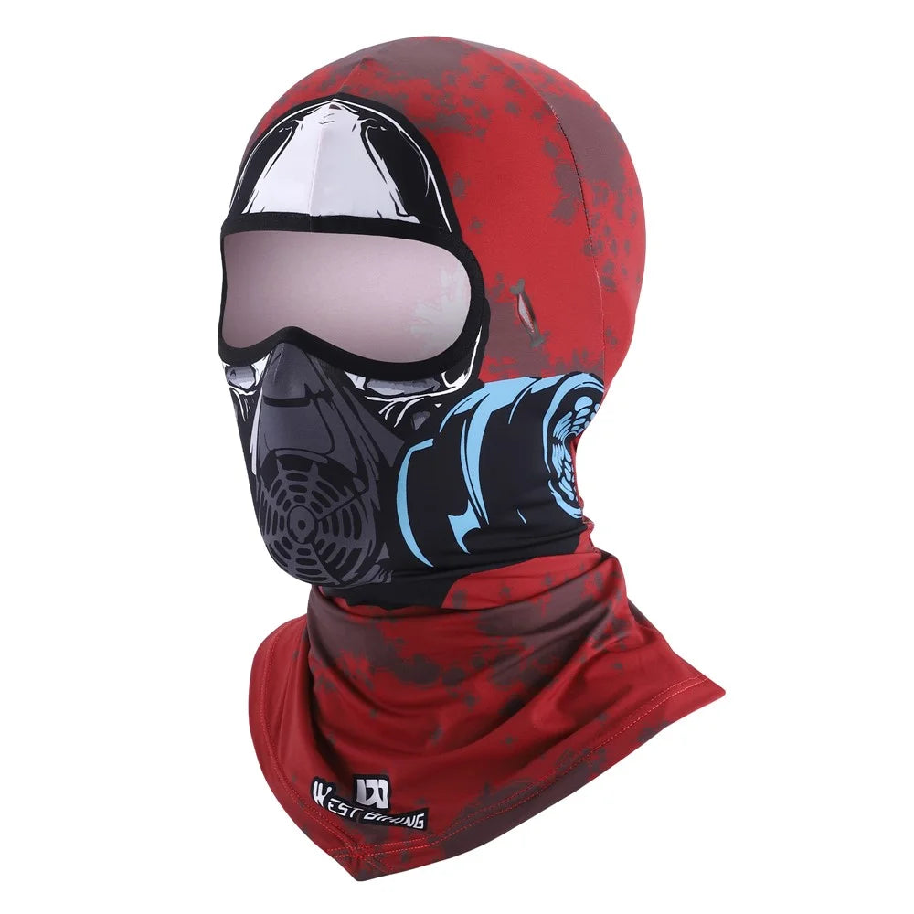 WEST BIKING YP0201392 Summer Cycling Sun-proof Magic Scarf Headgear Breathable Ice Silk Face Cover - Red Demon - 1