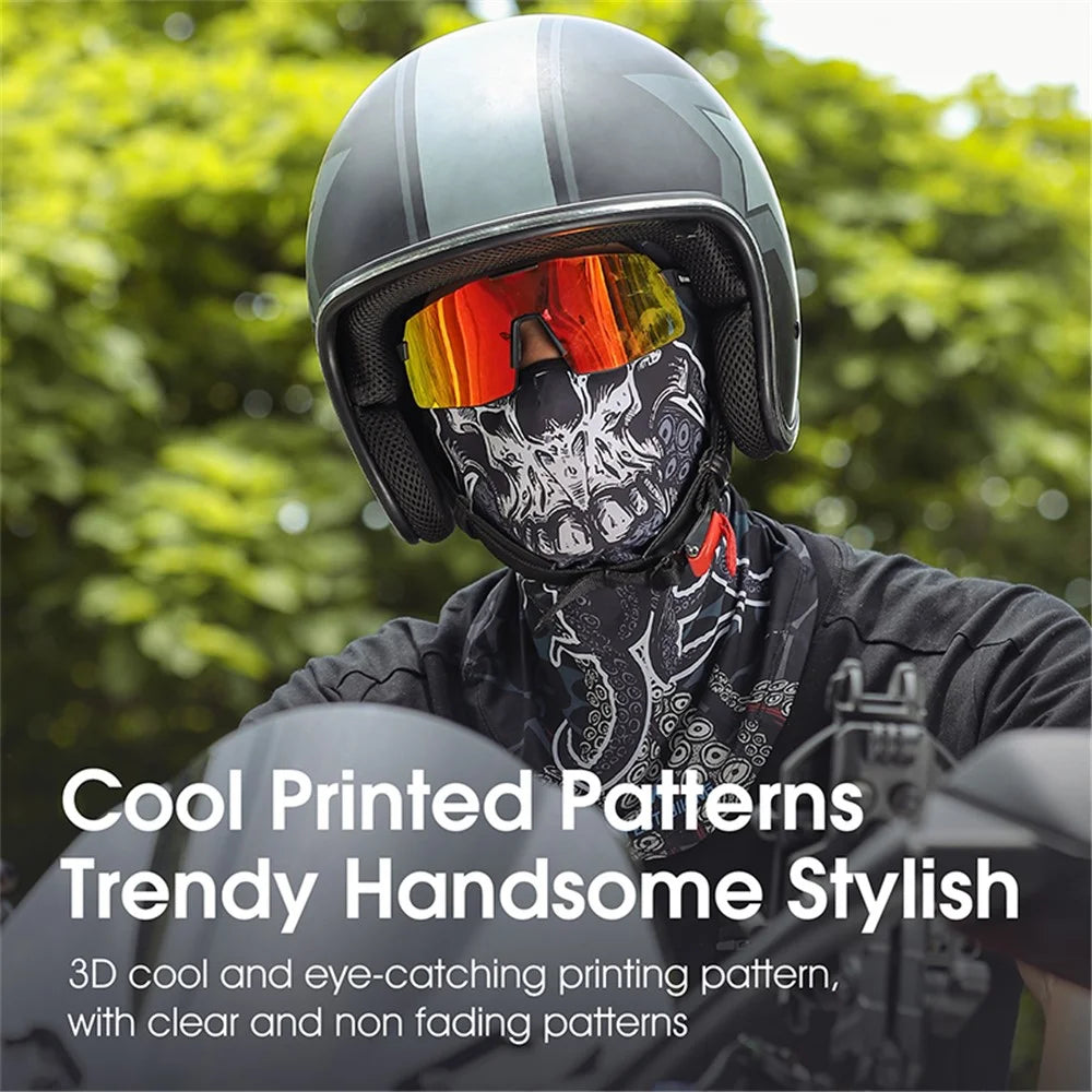 WEST BIKING YP0201392 Summer Cycling Sun-proof Magic Scarf Headgear Breathable Ice Silk Face Cover - Red Demon - 2